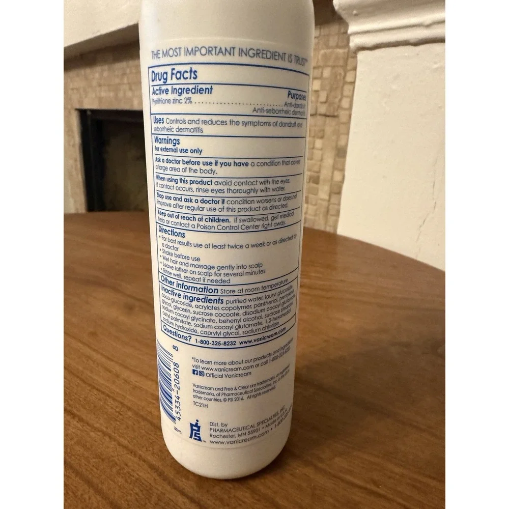 Vanicream Medicated Anti-Dandruff Shampoo Pyrithione Zinc 2% Exp 09/26